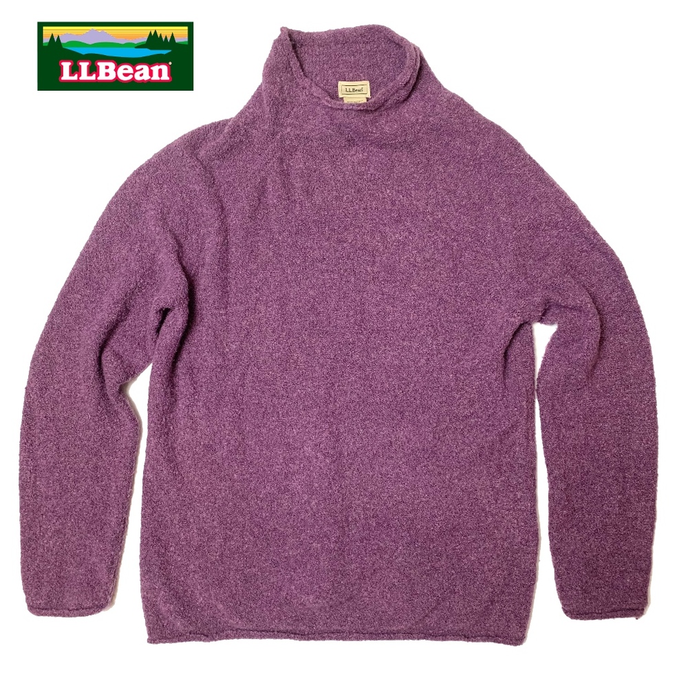 L.L. Bean Light Wool-Blend PurpleRollneck Sweater